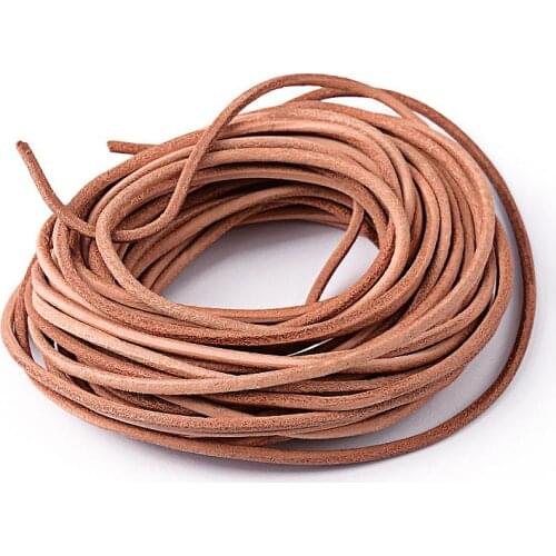 Jewelry Findings Leather Beading Cord,Cowhide Leather, DIY Necklace Making Material, Peru, Size: about 3mm thick, 10m long