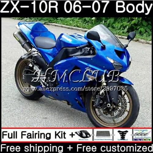 Bodywork For KAWASAKI NINJA ZX1000C glossy blue ZX-10R 2006 2007 61HC.18 ZX1000 C ZX 10 R ZX 10R 06 07 ZX10R 06 07 Fairing kit