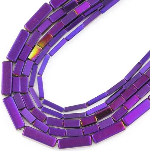 Square Purple Natural Hematite Stone 4/6/9MM Rectangle Cuboid Spacer Loose Beads For Jewelry Making Diy Bracelet Accessories