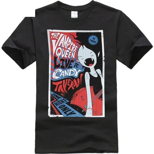 Short Sleeve Funny Design Adventure Time Mens t-shirt - Marceline Vampire Queen Live At Candy Tavern