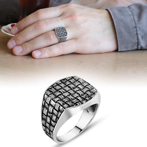 925 Sterling Silver Ring for Men Jewelry Fashion Vintage Gift Onyx Aqeq Mens Rings All Size