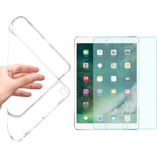 Soft Flexible Clear Case Cover for iPad Mini case 5 Screen Protector for iPad Mini Case + 9H Hard Glass Protector
