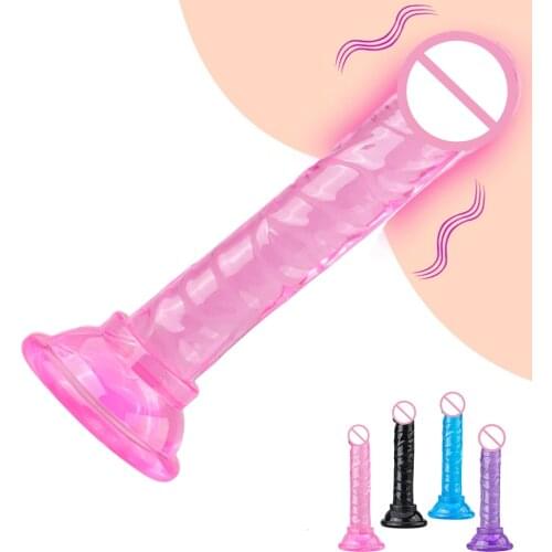 Soft Jelly Dildo Realistic Penis Mini Dick Suction Cup Dildo Vagina Anal Butt Plug Strap On Masturbator Sex Toys For Woman