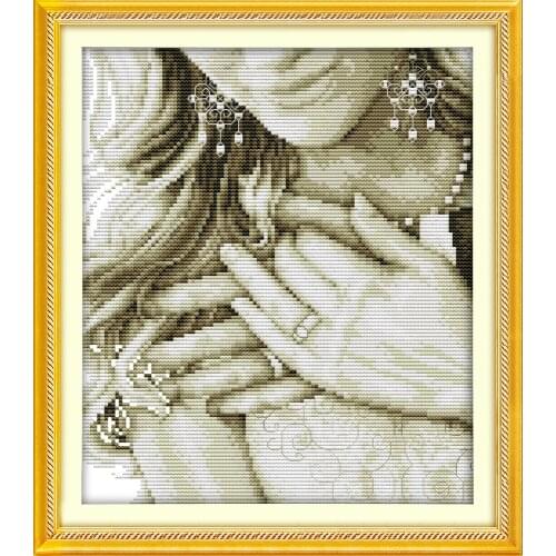 Wedding ring (2) cross stitch kit 18ct 14ct 11ct count printed canvas stitching embroidery DIY handmade needlework
