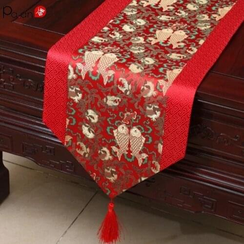 Chinese Pastoral Table Runner Tea Table Cloth Bed Flag Fabric Custom Dinner Table Decoration Wedding Decoration Luxury Decor