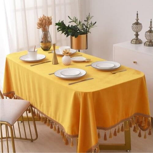 Nordic Table Covers Rectangular Solid Table Cloth Tassels Tablecloth Luxury Table Cover for Wedding Party Hotel Table Decor