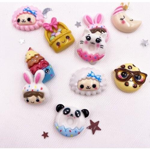 New 10pcs Colorful Resin Lovely Combination Flatback Cabochon Scrapbook DIY Accessory Home Decor Figurine OH14