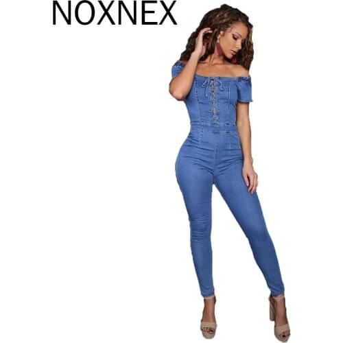 NOXNEX Sexy Rompers for Women Strapless Vestido Sexy Off Shoulder Denim Summer Sexy Club Jumpsuits Bodysuit Women Jeans Jumpsuit