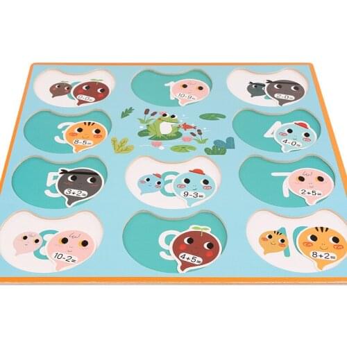 Montessori Educational Wooden Toys For Children Math Puzzle Kids Teaching Logarithmic Matching Plate Board Arithmetic Matching