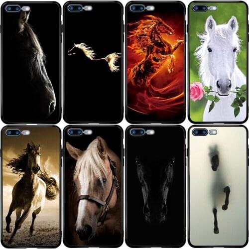 Phone Case for Samsung A5 A6 A7 A8 A10 A20 A30 A40 A50 A60 A70 A80 A90 J3 J4 J5 J6 J8 Plus Dappled Black Horse