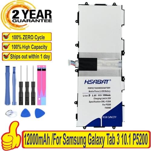 Top Brand 100% New 10000mAh Battery for Samsung Galaxy Tab 3 10.1 P5200 P5210 GT-P5200 GT-P5210 T4500E Batteries + free gfit