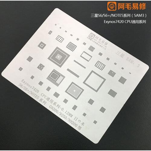 Amaoe BGA Reballing Stencil For SAMSUNG S6 S6+ NOTE5 G9200/9250/N9200 Exynos 7420 CPU Baseband Font Chip Solder Tin