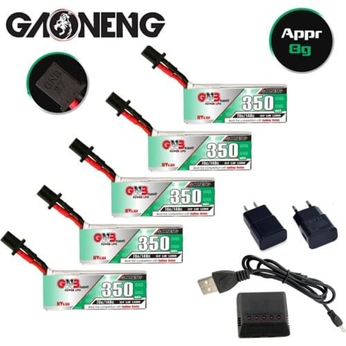 GNB 1S HV Lipo Battery Charger Set 3.8V 350mAh 70C/140C GNB27 Plug for RC Racing Drone DIY Accessories Replacement Spare Parts