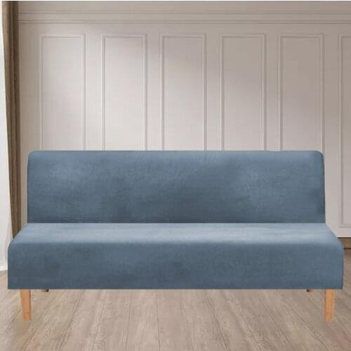 Winter Plush Folding Sofa Bed Cover Velvet Thick Slipcover Case for Armless Sofa Bed Sheet Couch Cover Elastic Futon Cover