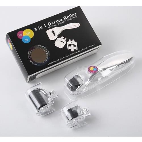 0.25mm silver DRS 1200+600+300needle micro needles derma roller titanium mezoroller microneedle dr pen machine for skin care