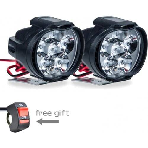 1 Pair LED Motorcycle Auxiliary Headlight Working Spotlight Fog Lamp with Switch