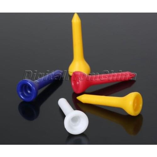 100Pcs 36mm Plastic Golf Tees Equipment Rubber Cushion Beginner Training Practice Tool Accessories Sports Golf Club Random Color