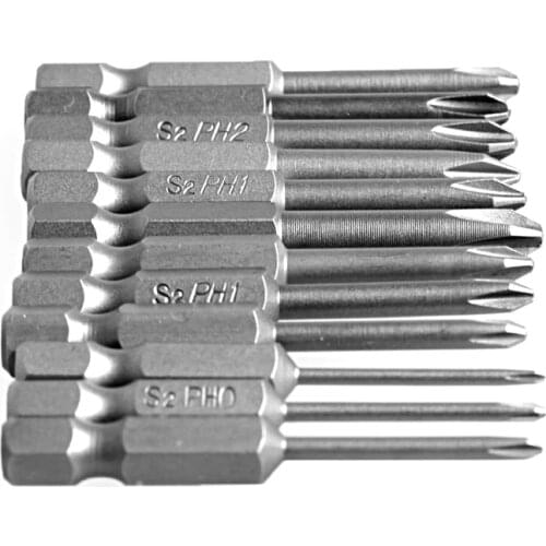 12Pcs/Set 1/4 Inch 50mm Hex Shank S2 Alloy Steel Magnetic Phillips Cross Screwdriver Bits Screwdriver Bits Screw power drill