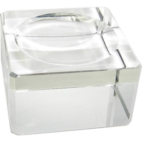 1X Clear Crystal Square Block Sphere Rocks Base Stand Display Stone Decor Holder T8Z7