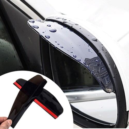 2Pcs Universal Auto Parts Rearview Mirror Protector Rain Cover Car Rearview Mirror Eyebrow Rain Cover Black Transparent