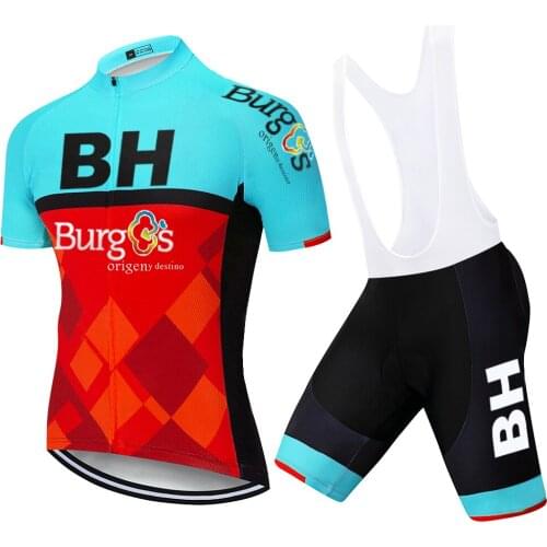 2021 BH Cycling Jersey Sets Team Burg Bicycle Short Sleeve Cycling Clothing Bike Maillot Cycling Jersey Bib Shorts 20D Pad