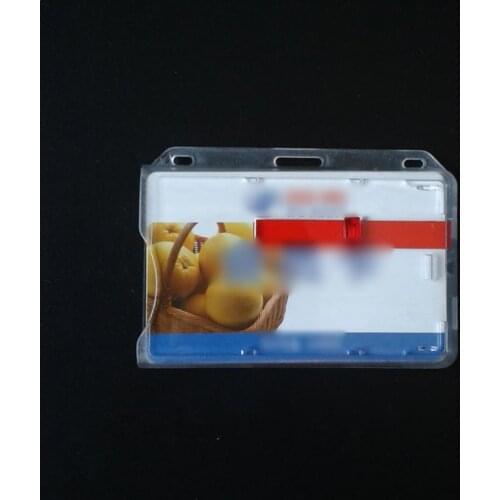 2021 Transparent Plastic Vertical Hard ID Access Card Cover Credit Card Case Badge Holder Double Side Card Holder Case