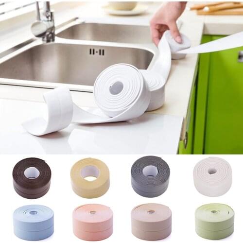 3.2M Kitchen Sink Waterproof Sticker -mold Waterproof Tape Bathroom Countertop Toilet Gap Self-adhesive Seam Stickers