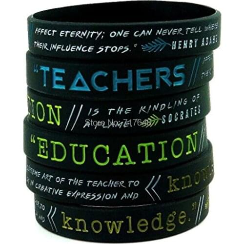 300PCS Teacher Appreciation wristband silicone bracelets free shipping by FEDEX
