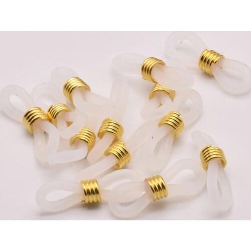 50 Pcs/Lot 20Mm*6mm Brass Gold Plated Circle Glasses Hook Accessories Silica Gel Circle Making Glasses Hanging Bulk Items JA0022