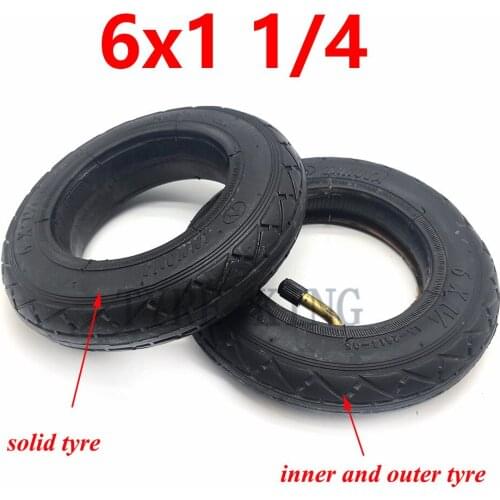 6x1 1/4 Solid Tyre or 6*1 1/4 Inner and Outer Tire for Folding Bicycle Mini Surfing Electric Scooter Parts