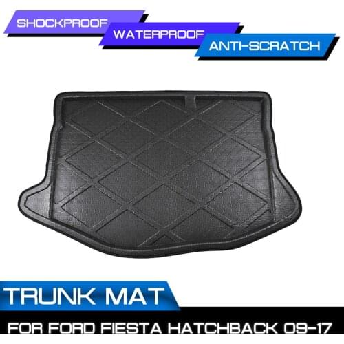 Car Floor Mat Carpet Rear Trunk Anti-mud Cover For Ford Fiesta Hatchback 2009-2017