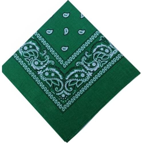 Polyester-cotton Bandana Hairwrap Headband Double Sided Head Wrap Scarf Paiseley Green