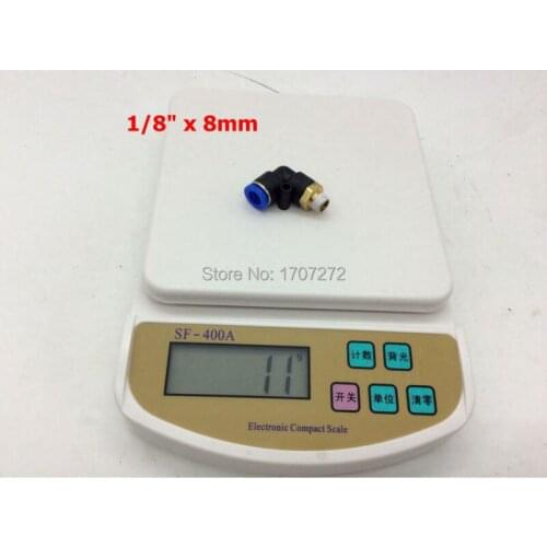 Free shipping 8mm 1/8 inch threaded elbow pu hose connector 90 degree nylon pipe joint pneumatic air fitting,copper fitting