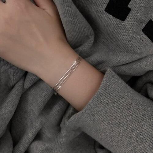 Multi Layer Chain Bracelets For Women Snake Bone Link Extension Adjustment Simplicity All-Match Unisex Friendship Jewelry Gifts