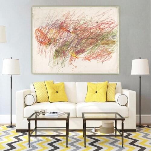 Citon Cy Towmbly《Untitled.1954》Canvas Art Oil Painting Artwork Poster Decorative Picture Wall Hanging Decor Home Decoration