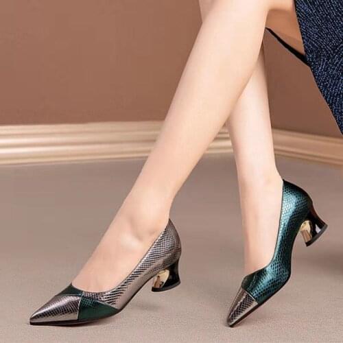 Cresfimix women fashion sweet office sky blue high heel shoes ladies square heel black pu leather pumps sapatilha feminina a5994