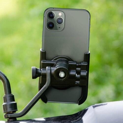 Aluminum Alloy Motorcycle Bike Phone Holder GPS Bracket Clip Handlebar Moto Phone Mobile Support Holder Mount Mirro Mount N1A7