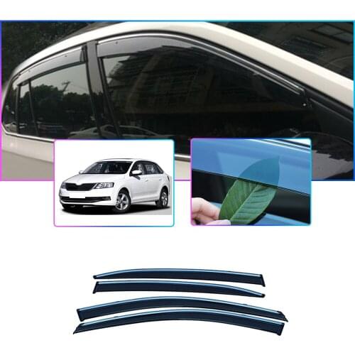 Smoke Window Sun Rain Visor Deflector Guard For Skoda Rapid Spaceback 2014 2015 2016 2017 2018 Car Sunny visor Accessories