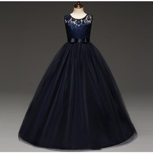 Elegant Long Prom Gown for Flower Girl Wedding Dress Kids Princess Formal Evening Flower Dresses Girls Christmas Party Clothing