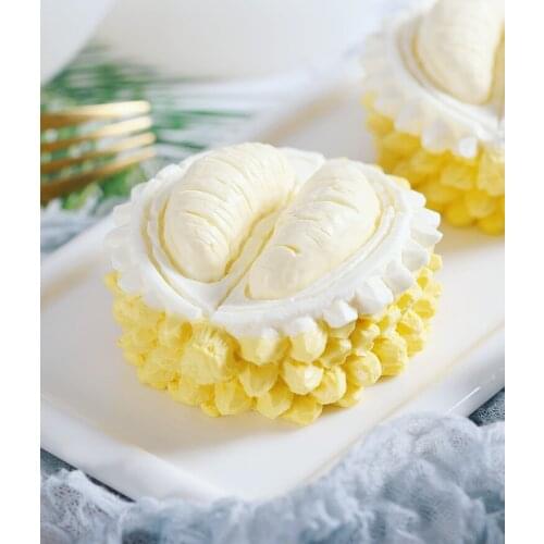 Durian Cake Mousse Food Grade Silicone Mold Three-dimensional Half Durian Kitchen Baking DIY Mold Resin Mold Baking Accessories