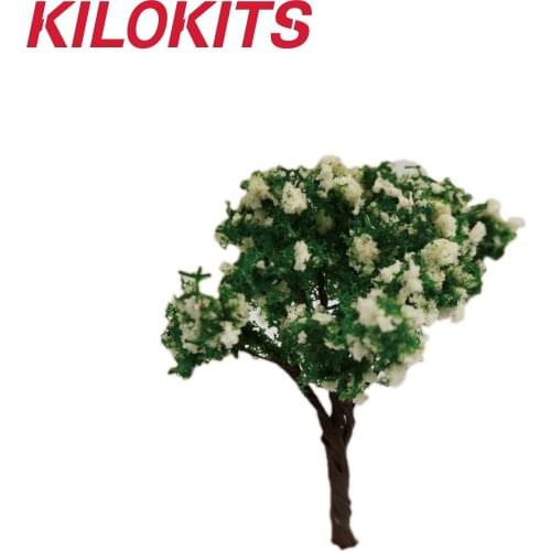 65MM 25pcs Fruit Tree with White Blossom for Modelling Dioramas Railway Layout Terrain Scenery Miniature Material HO O N OO