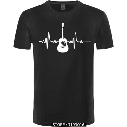 Guitar T shirt Music Fashion O-Neck Casual Tshirt Homme 100% Cotton Breathable Fitness Top Hip Hop T-Shirt Men