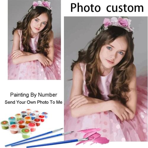 HUACAN Personality Photo Custom DIY Painting By Numbers Picture Drawing Coloring By Numbers Acrylic Portrait Adult Frame