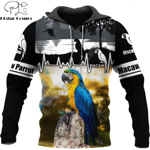 Love Parrot 3D All Over Printed Autumn Men Hoodies Unisex Casual Pullover Zip Hoodie Streetwear sudadera hombre 10 styles DW0578