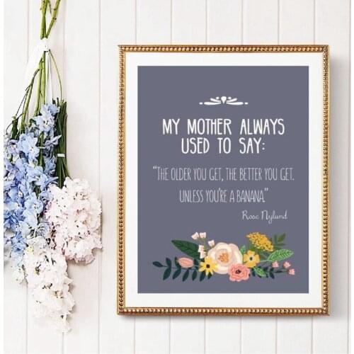 Flowers Text Canvas Painting Modern Home Decoration Posters and Prints Wall Pictures for Living Room Decor Mother Says Wall Art