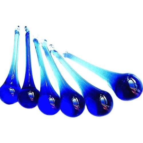 Free Jump Rings 500pcs/lot 20x80mm Blue Crystal Chandelier Pendants/ Glass Raindrop Lamp Accessories / Garden & Home Decoration