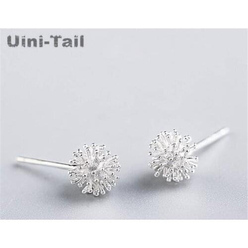 Uini-Tail hot new 925 sterling silver dandelion flower ball Christmas snowflake delicate earrings female classic simple earrings