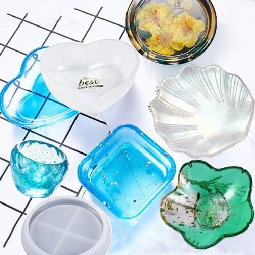 Small Plate Resin Silicone Mould Jewelry Making DIY Mould Tool UV Epoxy Resin Storage Dish Box Ornaments