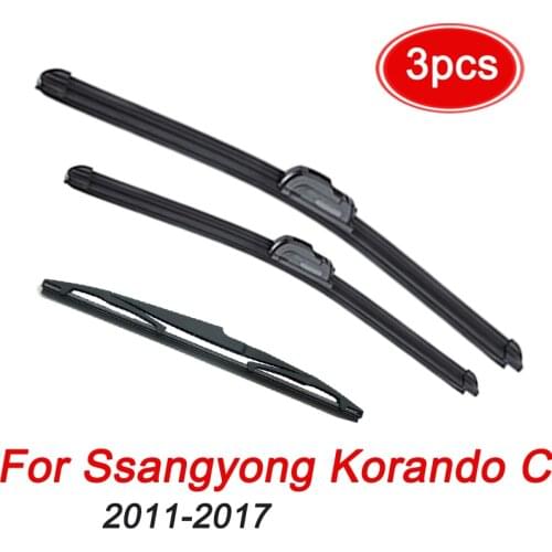 MIDOON Windscreen Wiper Blades Set Kit For Ssangyong Korando C New Actyon Front Rear Wiper 2017 2016 2015 2014 2013 2012 2011