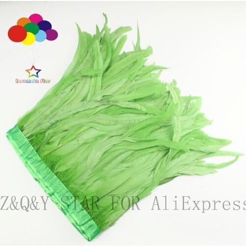Natural cock tail feather 20-25CM dyed fruit green DIY jewelry craft show clothing accessories feather